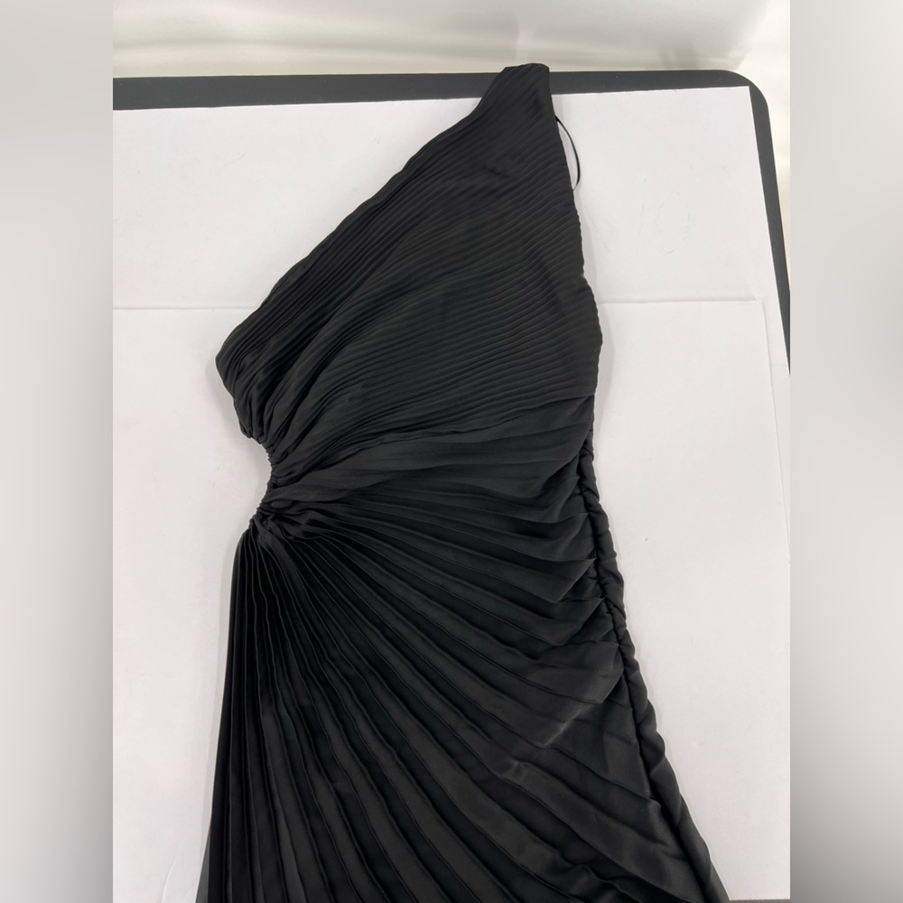 MANGO One-Shoulder Side Cutout Pleated Midi Dress size 6 - Picture 8 of 10